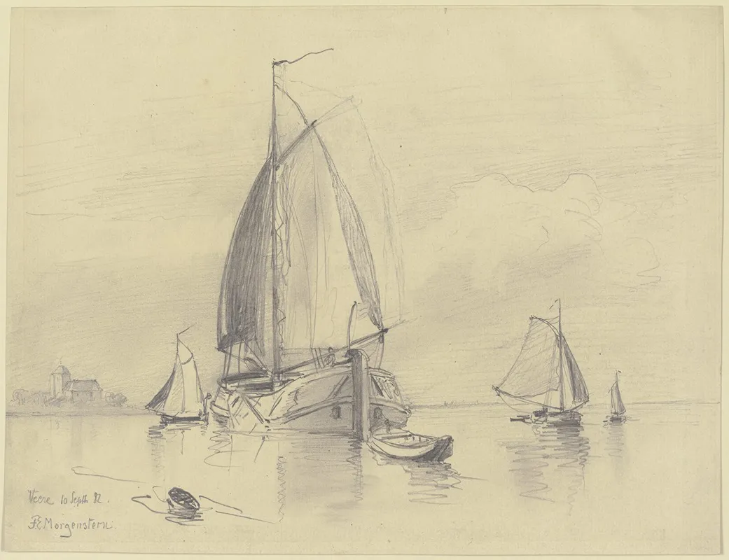 On The Scheldt Near Veere by Friedrich Ernst Morgenstern - Canvas Print