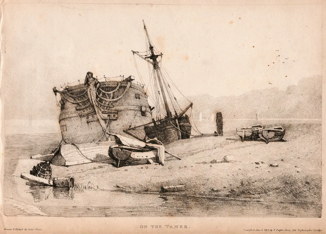 On The Tamar by Samuel Prout - Canvas Print