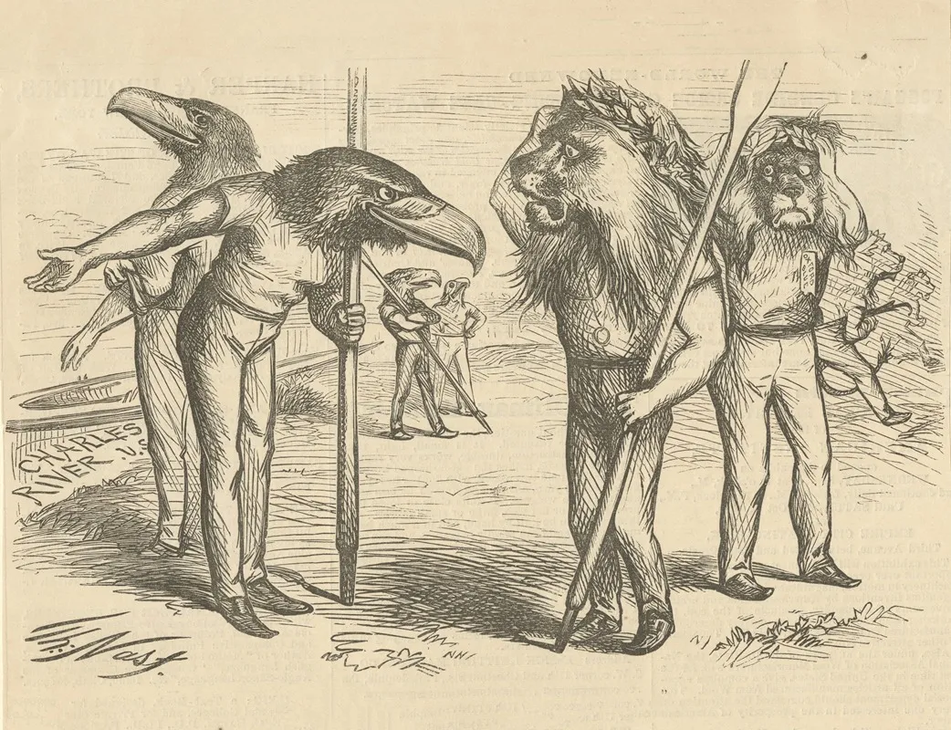 One Good Row Deserves Another by Thomas Nast - Canvas Print