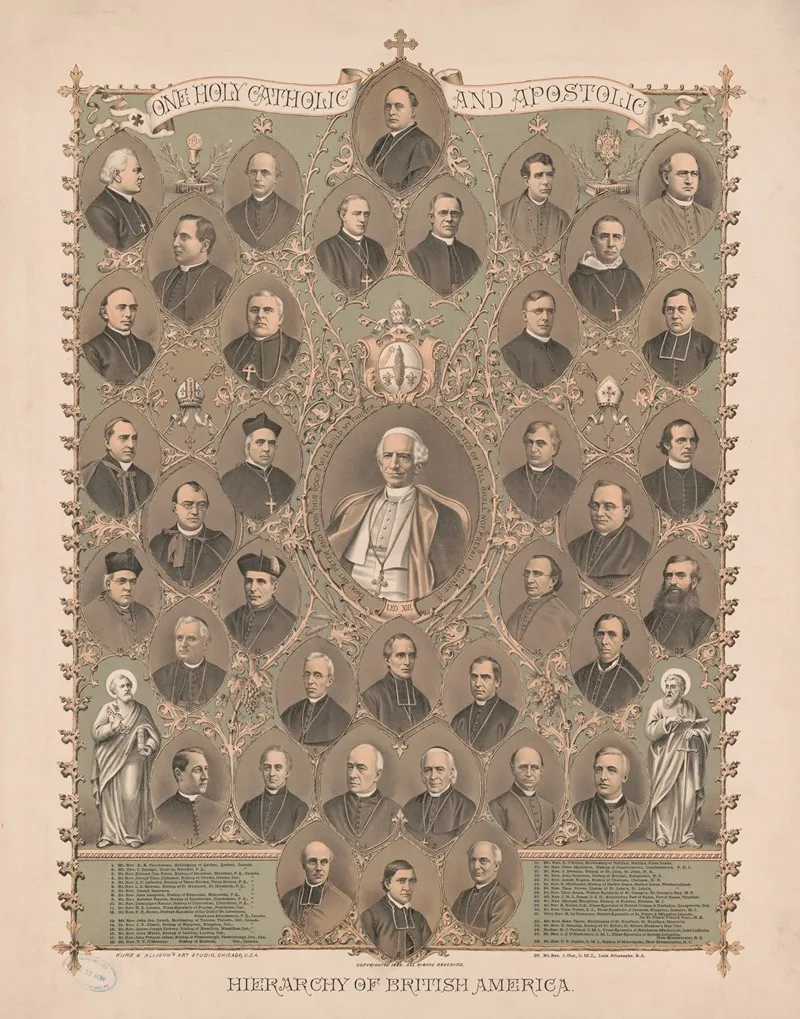 One Holy Catholic And Apostolic Hierarchy Of British America by Kurz &amp; Allison - Canvas Print