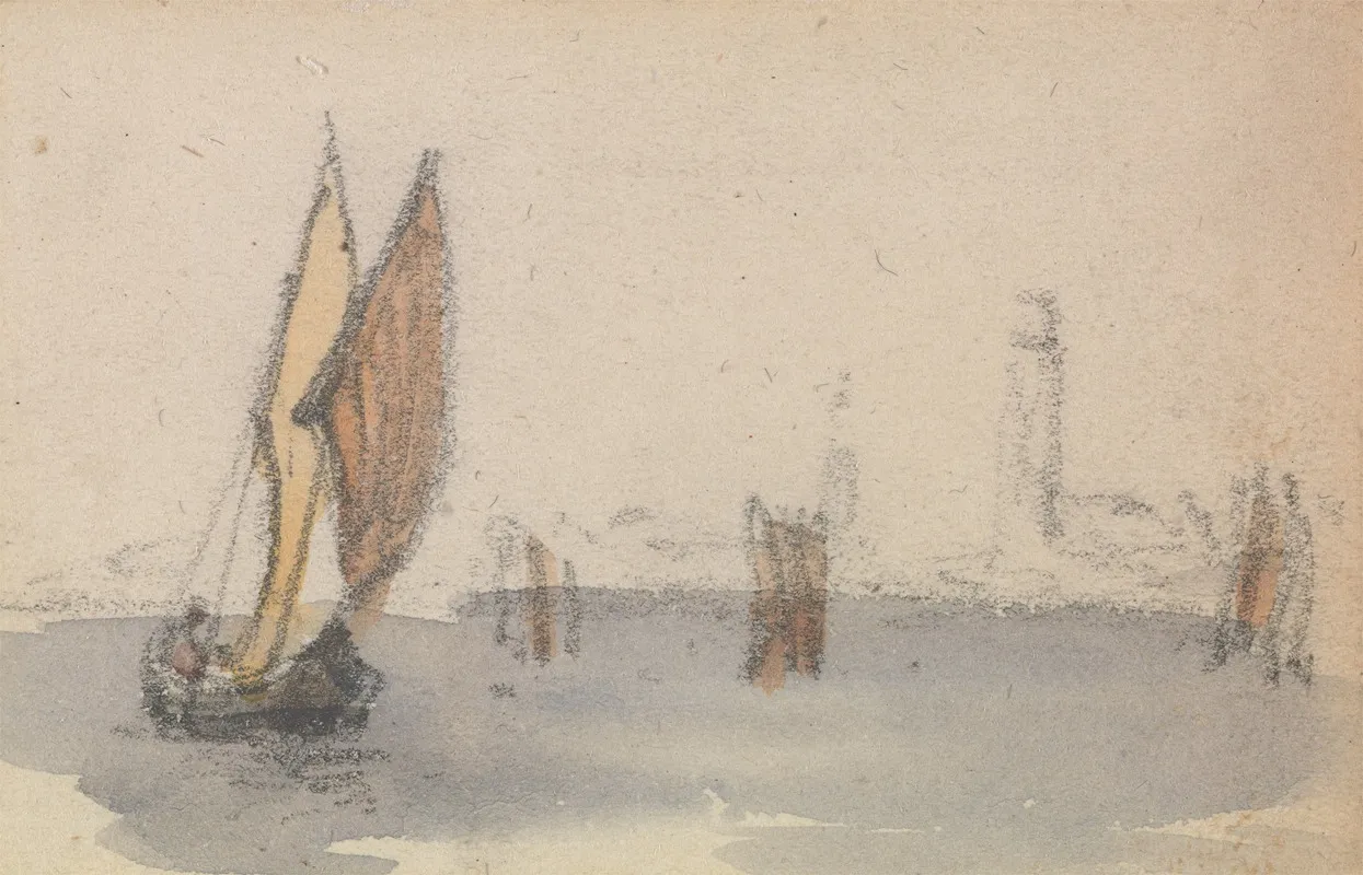One Of A Group Of Three Studies On The Venetian Logoon