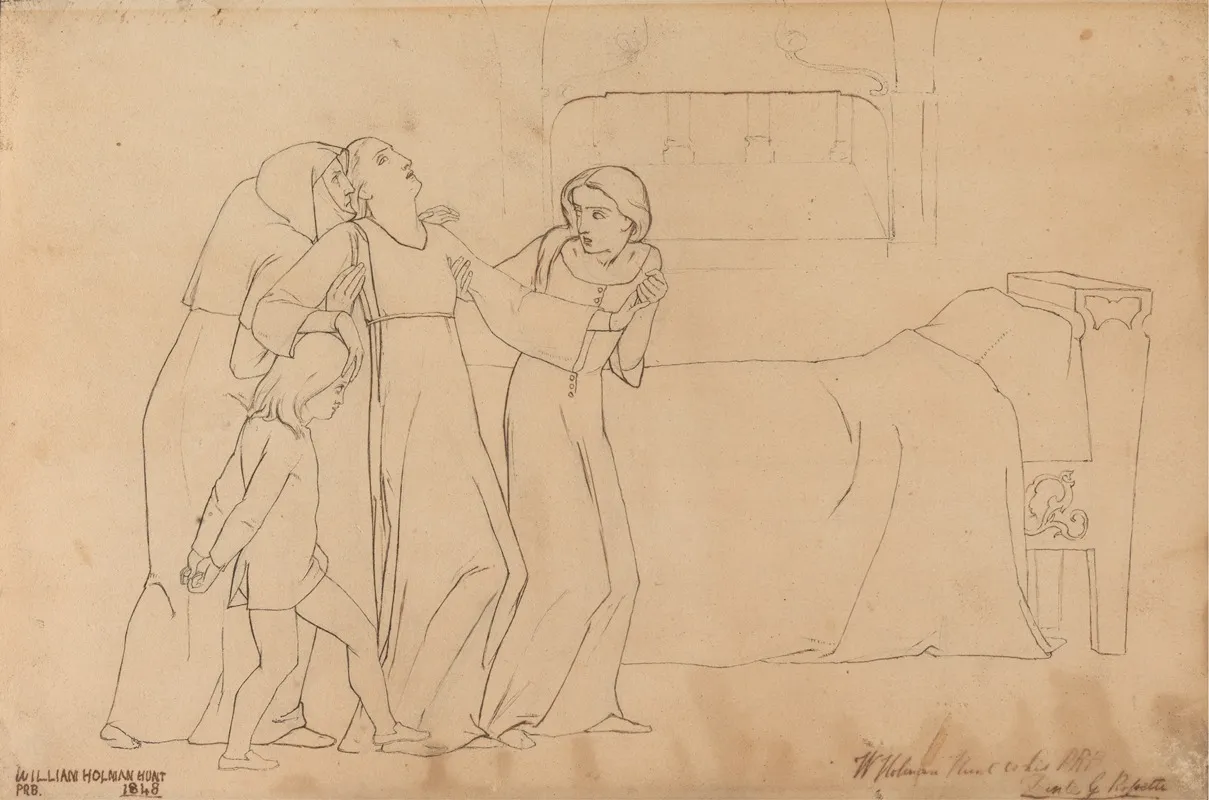 One Step To The Deathbed by William Holman Hunt - Canvas Print