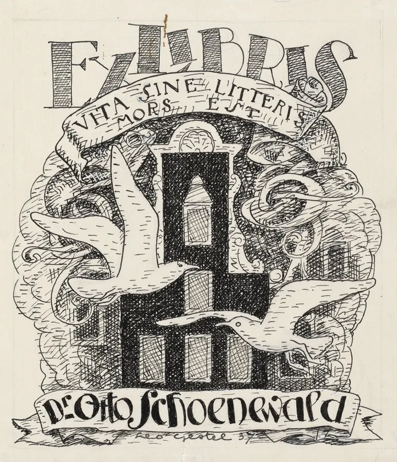 Ontwerp Ex Libris Voor Dr Otto Schoenewald