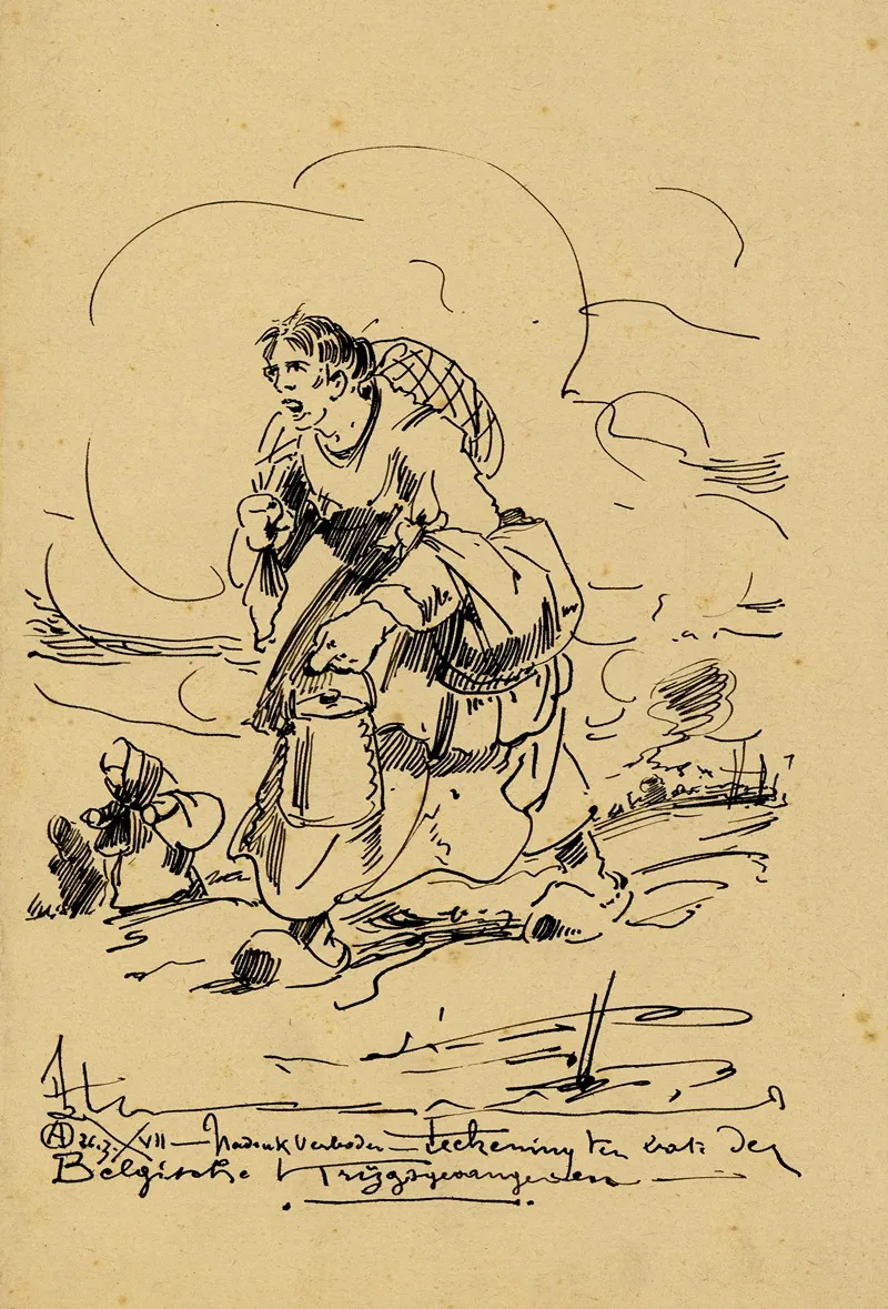 Ontwerp Lithografie Ten Bate Der Belgische Krijgsgevangenen 2