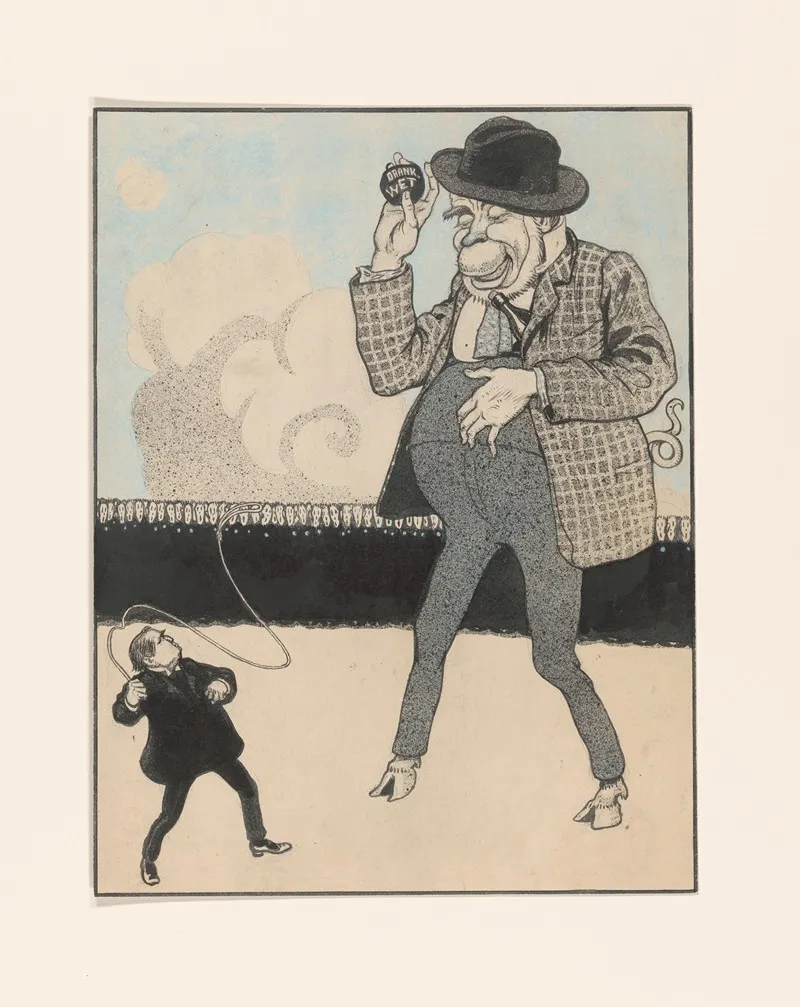 Ontwerp Voor Een Politieke Spotprent Op De Drankwet by Albert Hahn - Canvas Print