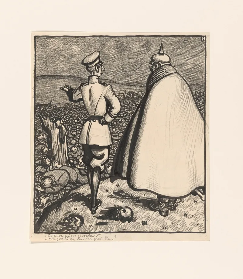 Ontwerp Voor Een Politieke Spotprent Op De Eerste Wereldoorlog by Albert Hahn - Canvas Print