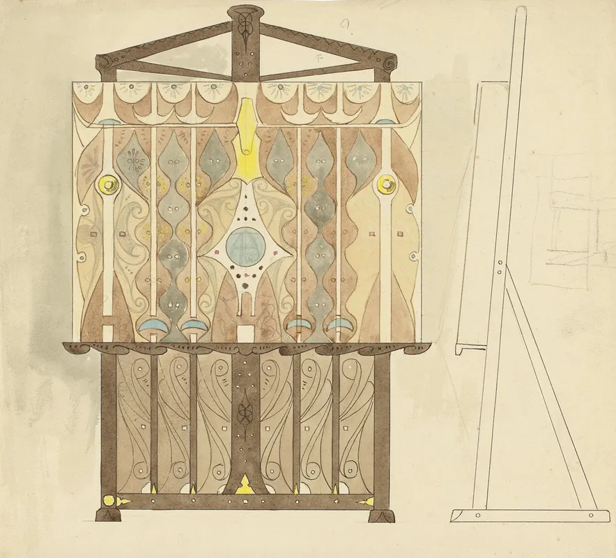 Ontwerp Voor Een Prentenstandaard by Gust van de Wall Perné - Canvas Print