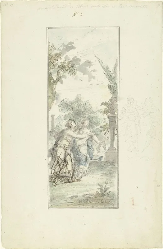 Ontwerp Voor Een Zaalstuk Amaryllis Herkent Myrtillo by Dionys van Nijmegen - Canvas Print