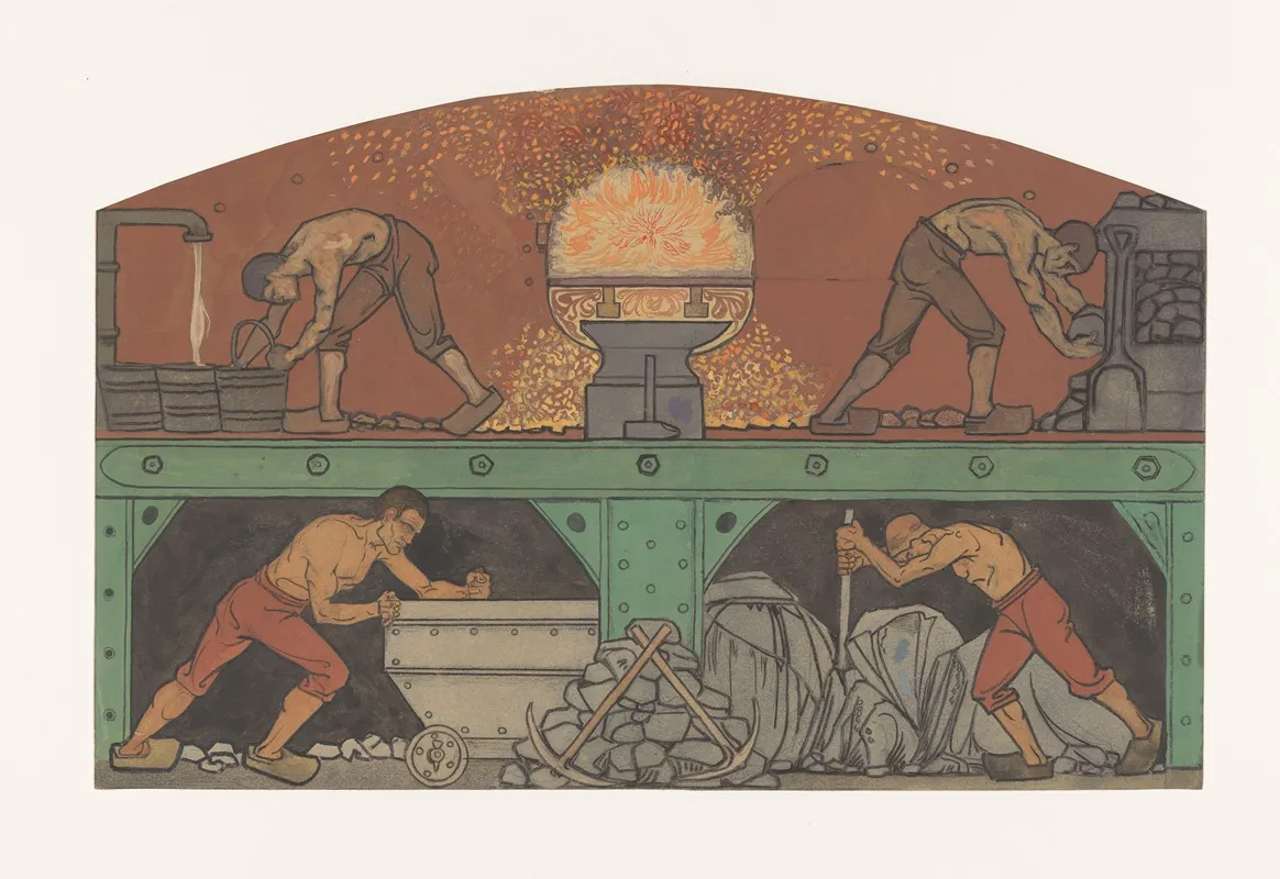 Ontwerp Voor Schildering In De Beurs Van Berlage De Industrie