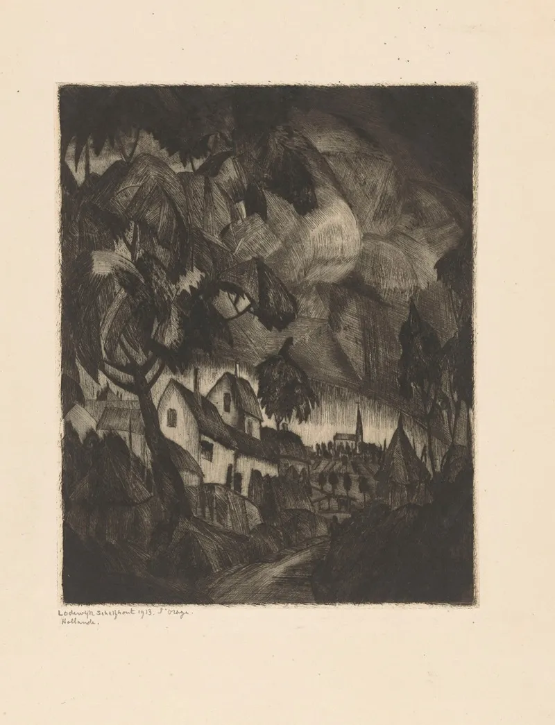 Onweersbui Lorage by Lodewijk Schelfhout - Canvas Print