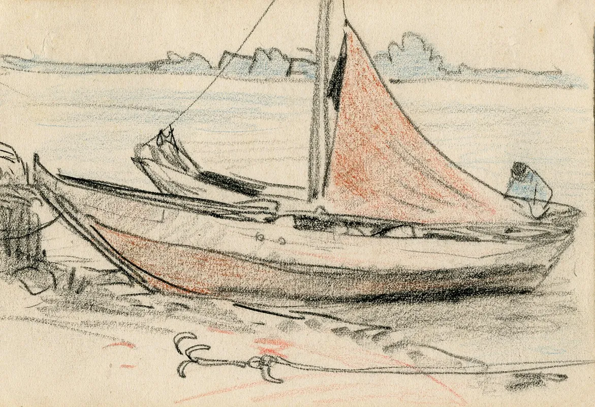 Op De Oever Getrokken Schuit
