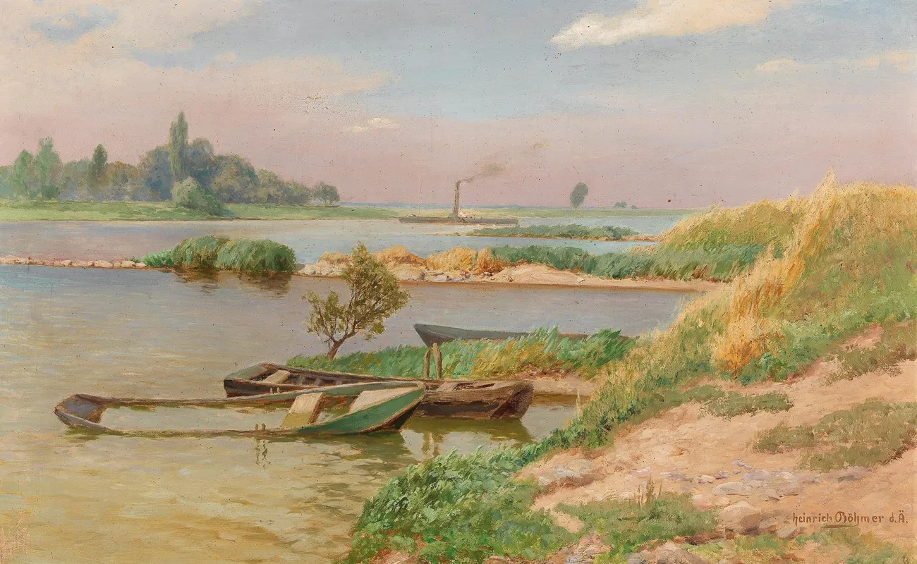 Open River Landscape by Heinrich Böhmer - Canvas Print