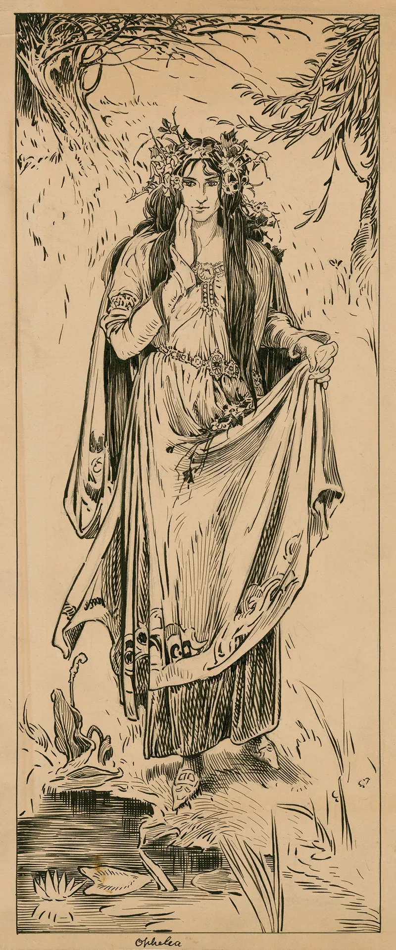 Ophelia 16 by Louis Rhead - Canvas Print