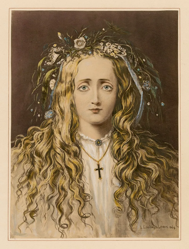 Ophelia Character In Hamlet by Edward Goodwyn Lewis - Canvas Print