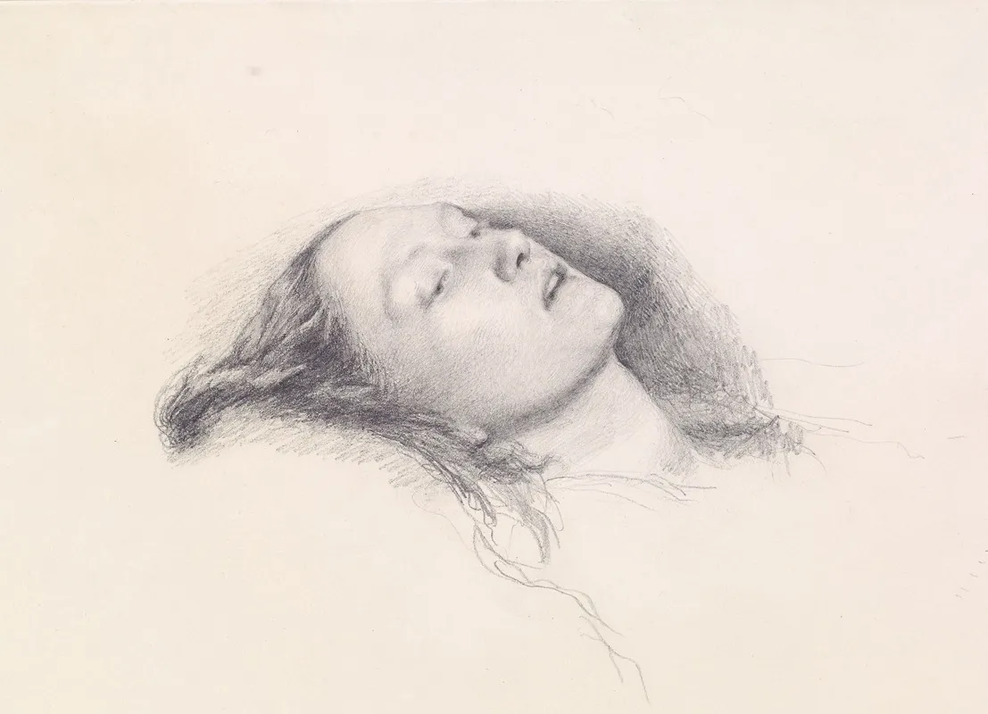 Ophelia Head Study by Sir John Everett Millais - Canvas Print