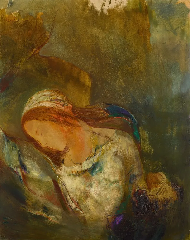 Ophelie 6 by Odilon Redon - Canvas Print