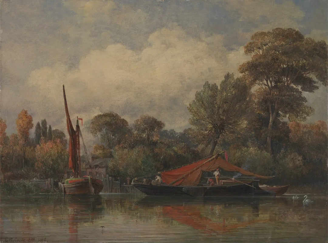 Opposite My House At Barnes by Edward William Cooke - Canvas Print