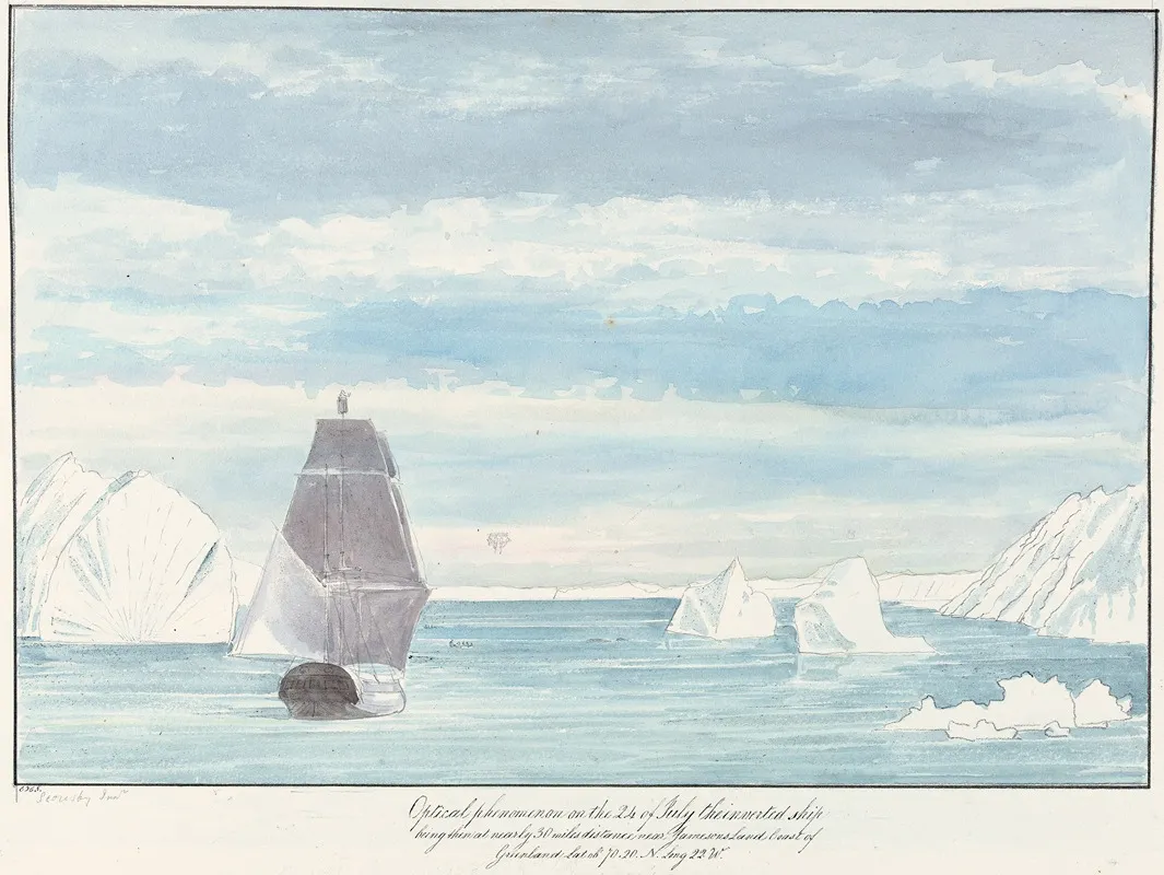 Optical Phenomenon Of An Inverted Ship On The Horizon Near The Coast Of Jamesons Land Greenland