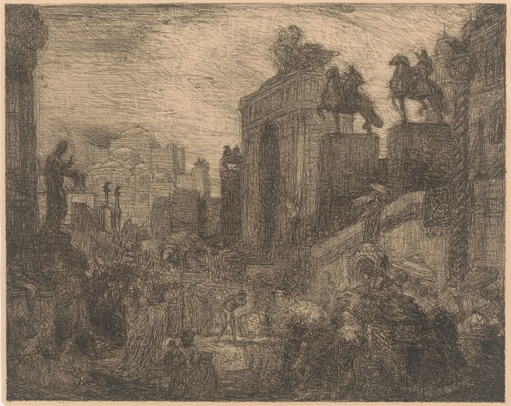 Optocht Met Draagkoets by Marius Bauer - Canvas Print