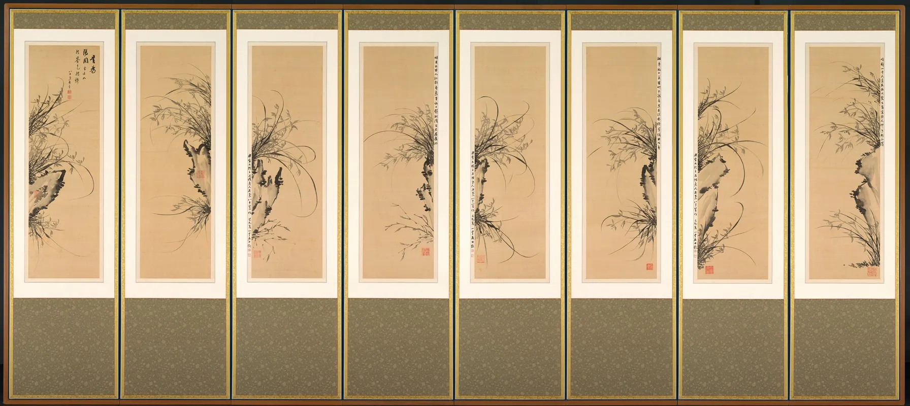 Orchids And Rocks by Yi Ha-eung - Canvas Print