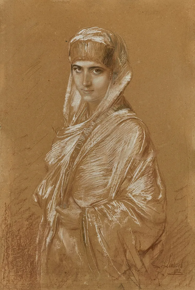 Orientalin 2 by Franz von Lenbach - Canvas Print