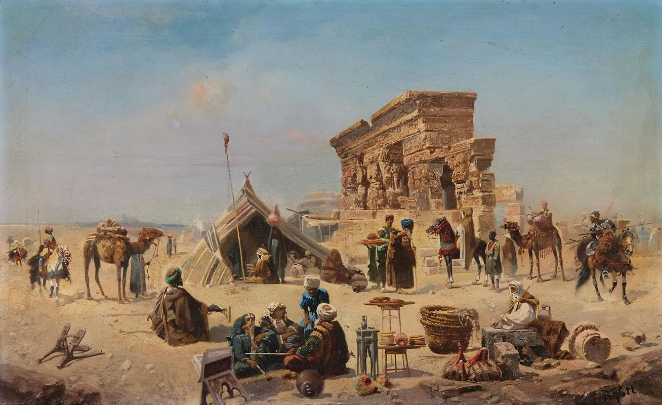Orientalische Szene by Robert Alott - Canvas Print