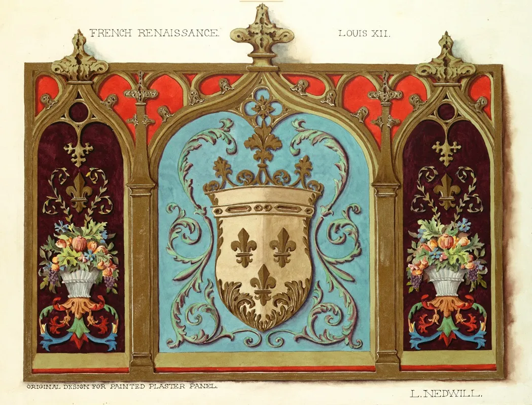 Original Design For Painted Plaster Panel by Elizabeth A. Nedwill - Canvas Print