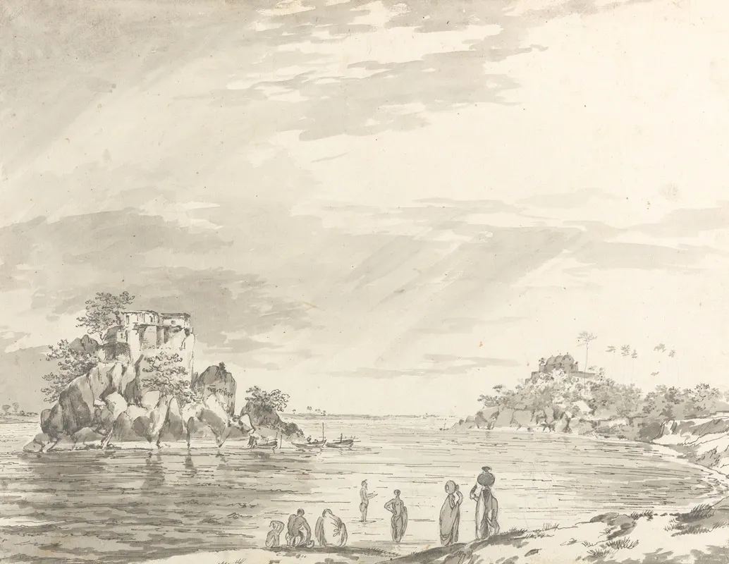 Original Drawings For Choix De Vues De Linde And Others Pl 15 by William Hodges - Canvas Print