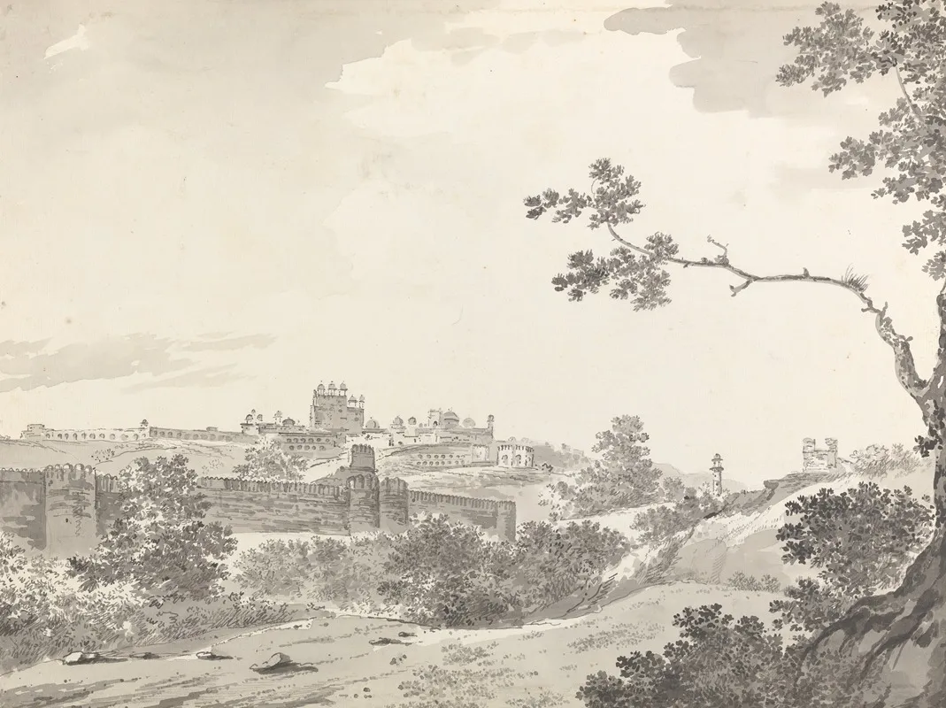 Original Drawings For Choix De Vues De Linde And Others Pl 23 by William Hodges - Canvas Print