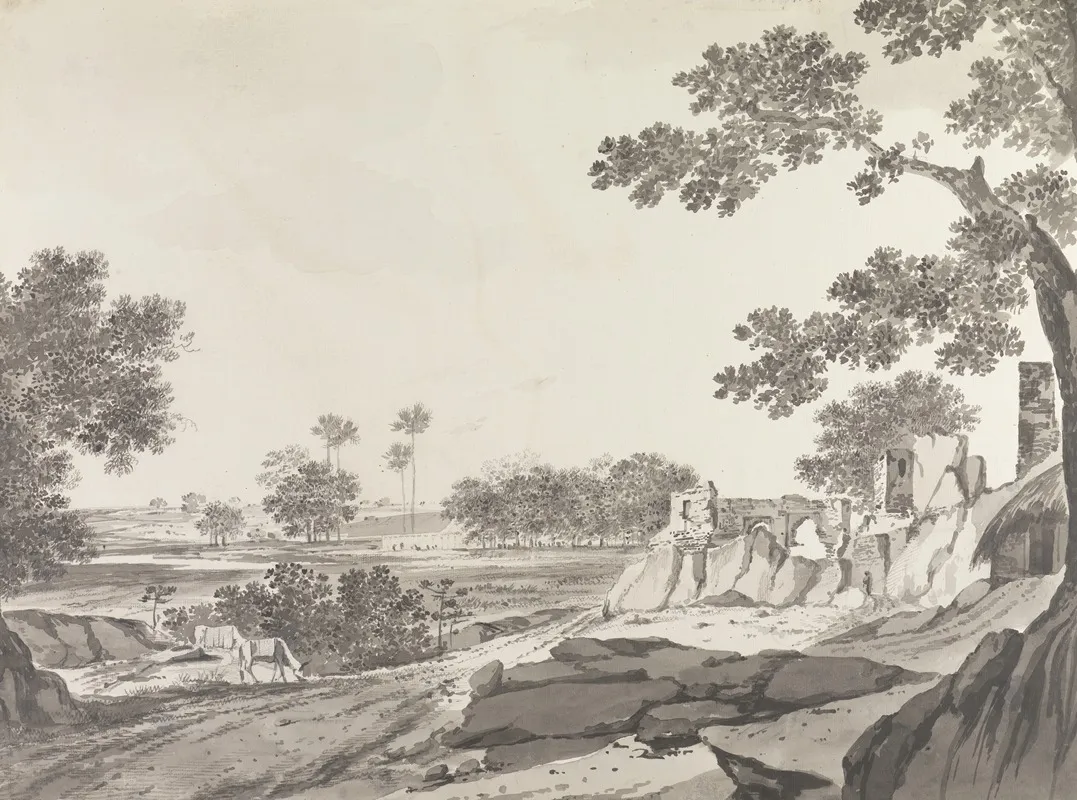 Original Drawings For Choix De Vues De Linde And Others Pl 35 by William Hodges - Canvas Print