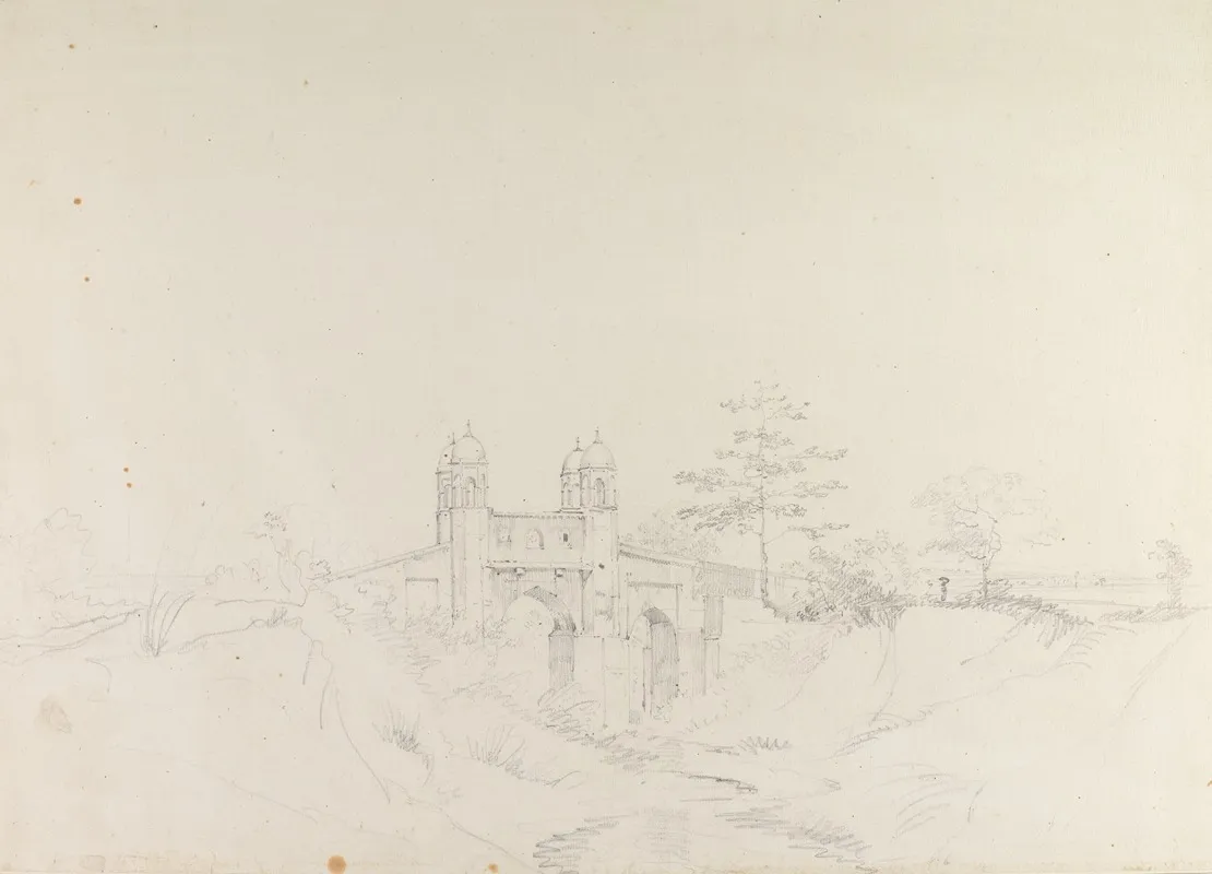 Original Drawings For Choix De Vues De Linde And Others Pl 43 by William Hodges - Canvas Print