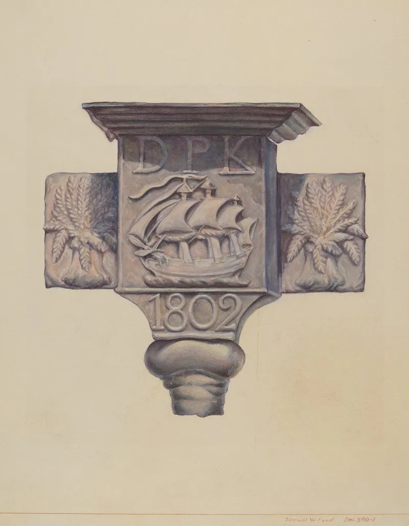 Ornamental Downspout by Samuel W. Ford - Canvas Print