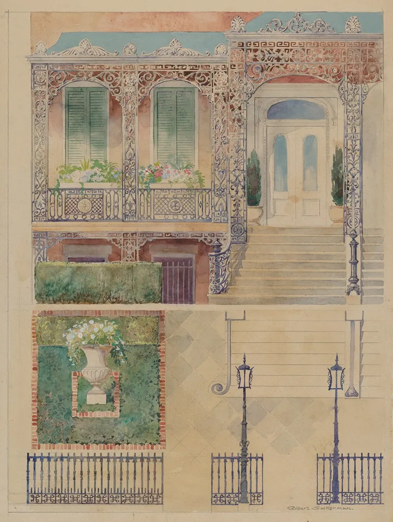 Ornamental Iron 3 by Gilbert Sackerman - Canvas Print