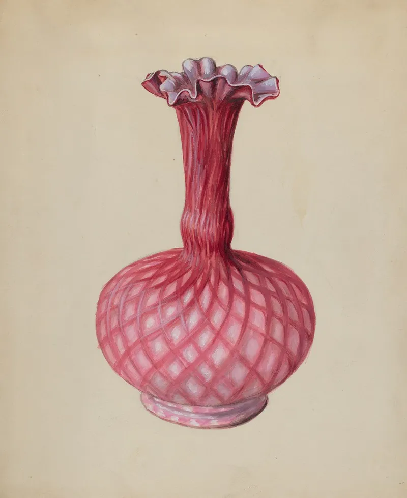 Ornamental Ruby Vase by Robert Stewart - Canvas Print