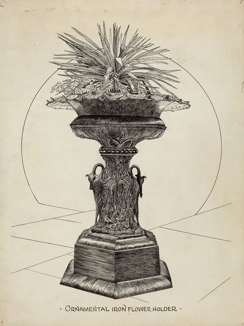 Ornamental Urn For Flowers by Ray Price - Canvas Print