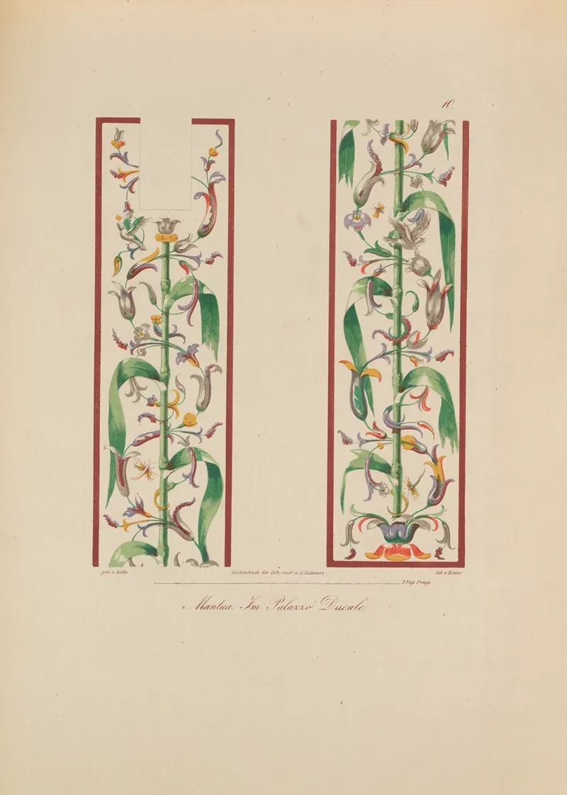 Ornamente Aller Klassischen Kunst Epochen Nach Den Originalien In Ihren Eigenthu%cc%88mlichen Farben Pl 010 by Wilhelm Zahn - Canvas Print