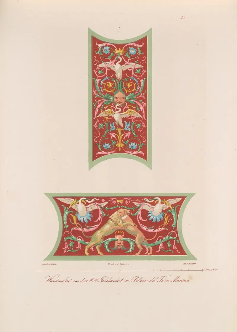 Ornamente Aller Klassischen Kunst Epochen Nach Den Originalien In Ihren Eigenthu%cc%88mlichen Farben Pl 055 by Wilhelm Zahn - Canvas Print