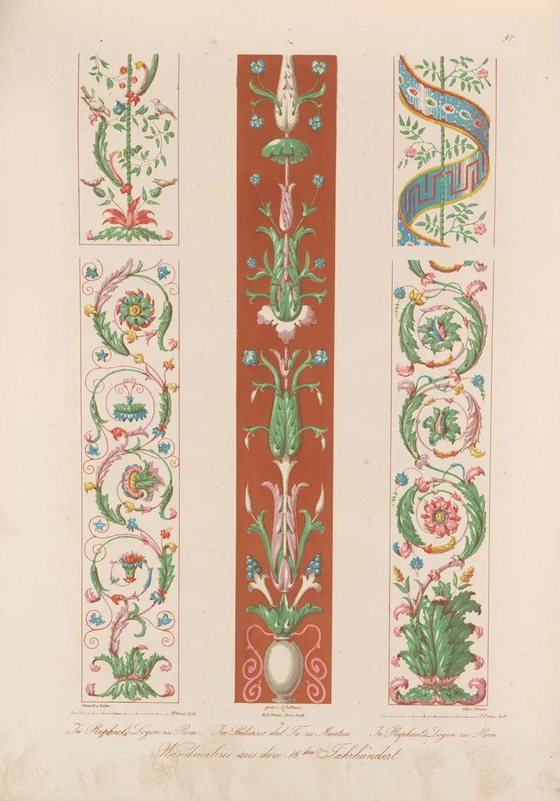 Ornamente Aller Klassischen Kunst Epochen Nach Den Originalien In Ihren Eigenthu%cc%88mlichen Farben Pl 097 by Wilhelm Zahn - Canvas Print