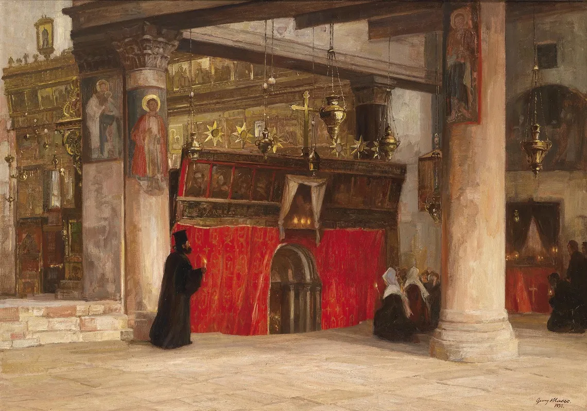 Orthodoxe Kirche Von Betlehem by Georg Macco - Canvas Print