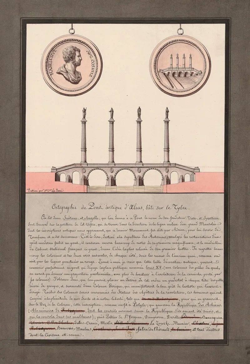 Orthographie Du Pont Antique Doelius Bati Sur Le Tybre