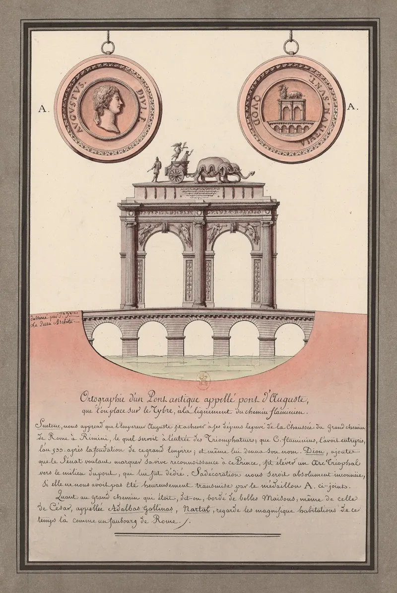Orthographie Dun Pont Antique Appelle Pont Dauguste Que Lon Place Sur Le Tybre