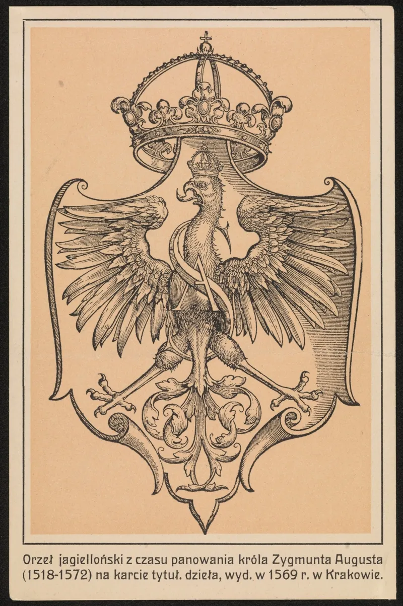 Orzel Jagiellonski Z Czasu Panowania Krola Zygmunta Augusta 1518 1572 Na Karcie Tytul by Jana Starży Dzierżbickiego - Canvas Print