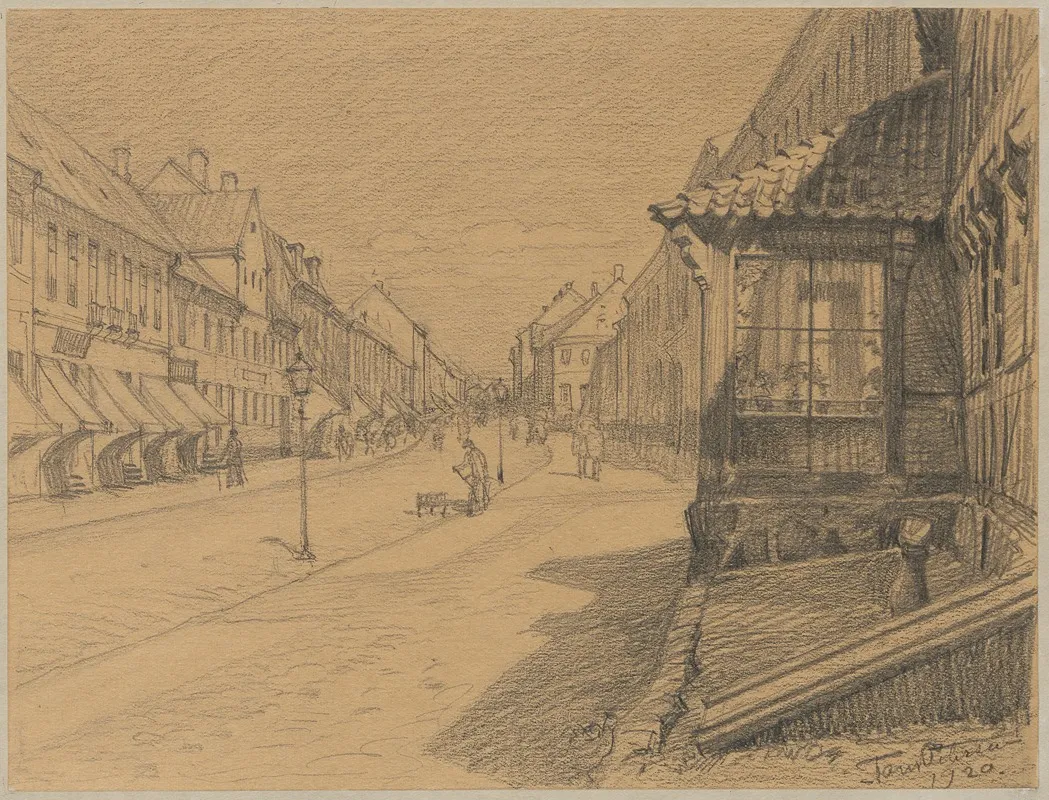 Ostergade In Assens by Peter Tom-Petersen - Canvas Print