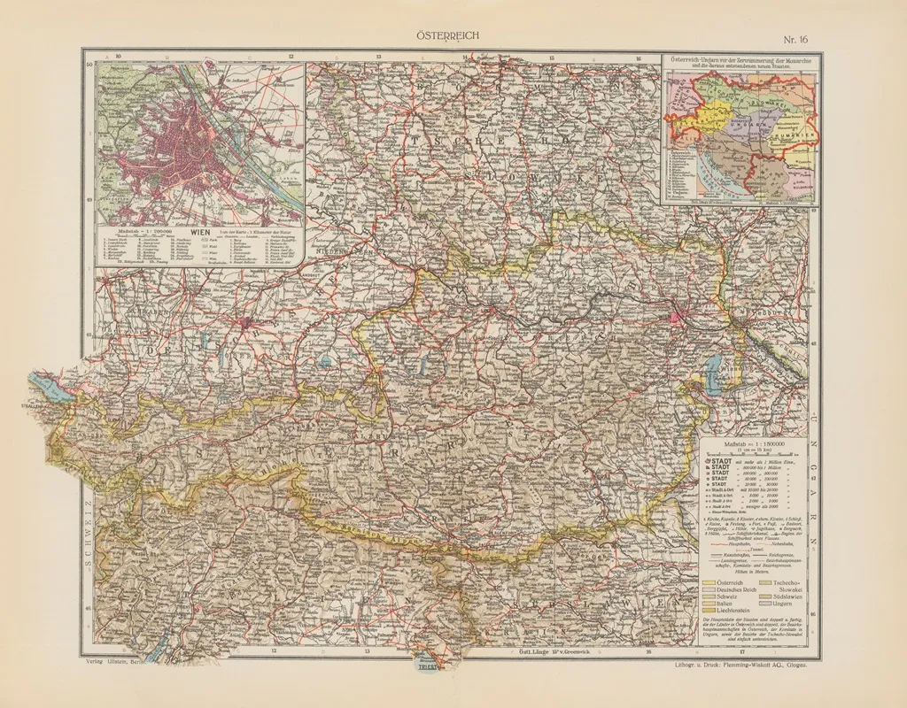 Osterreich 3 by Geographisches Institut der Flemming-Wiskott - Canvas Print