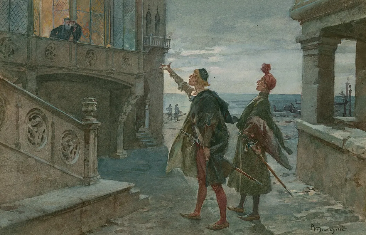 Othello Act I Scene 1 Awake What Ho Brabantio Thieves Thieves Look To Your House Your Daughter And Your Bags by Ludovico Marchetti - Canvas Print