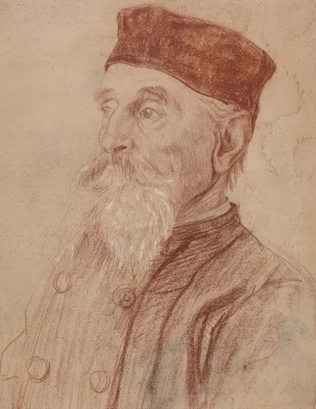 Oude Heer Met Kalotje by Thérèse Schwartze - Canvas Print