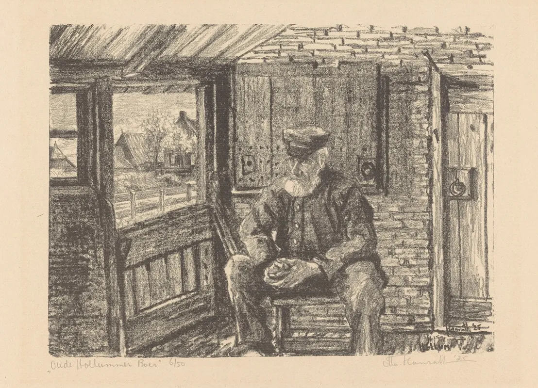 Oude Hollumer Boer by Otto Hanrath - Canvas Print