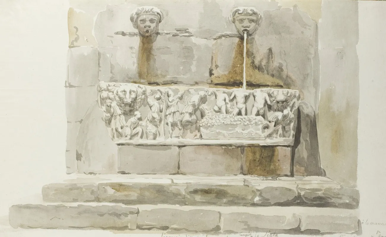 Oude Sarcofaag Als Fontein In Messina