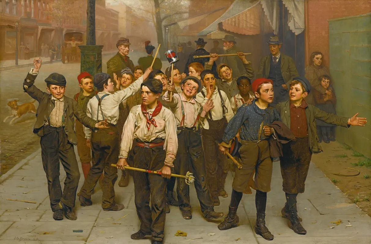 Our Gang by John George Brown - Canvas Print