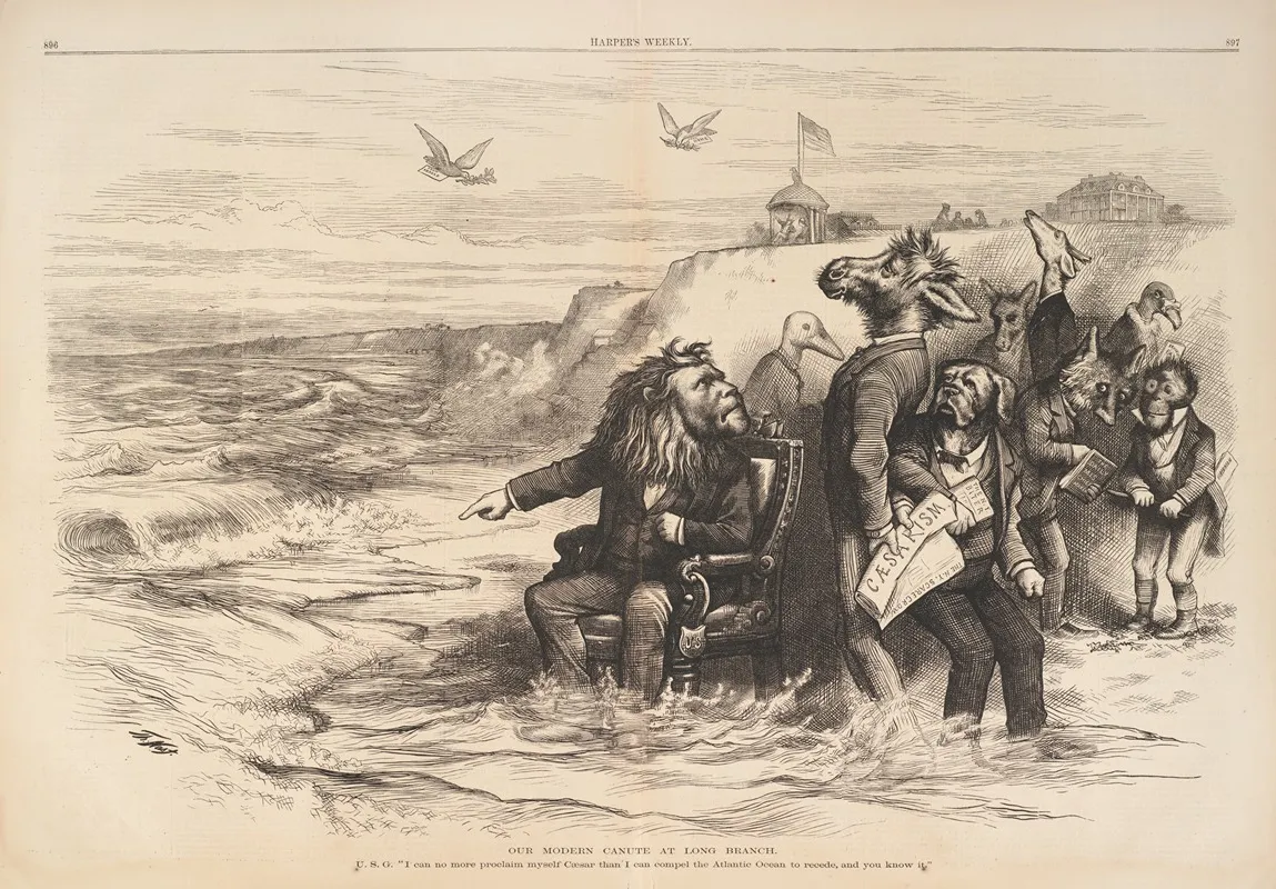 Our Modern Canute At Long Branch
